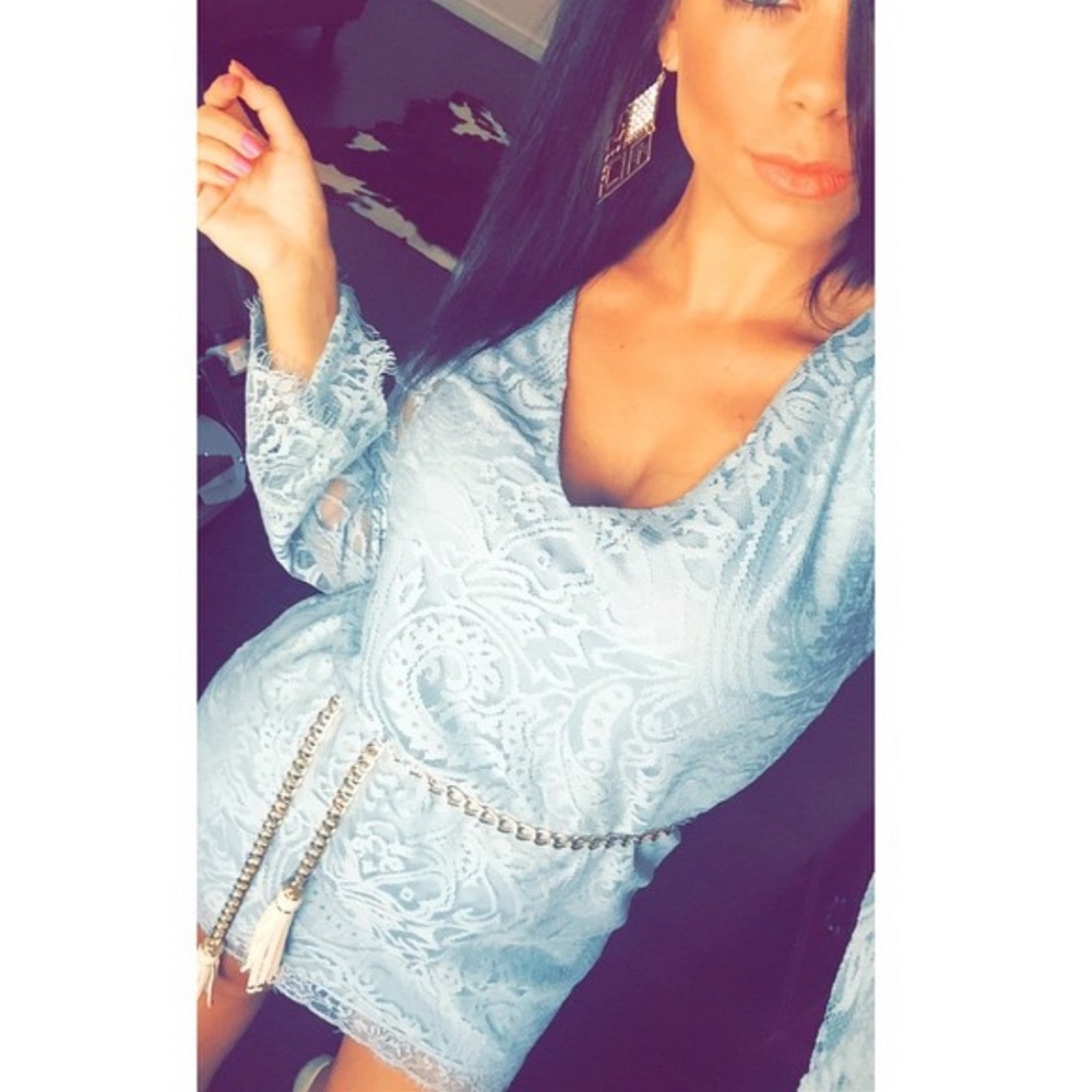 Blue lace dress